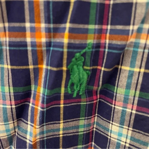 Polo Ralph Lauren Button-Down Plaid Blue Dress Shirt Boy Youth Size XL (18-20) - Picture 4 of 12